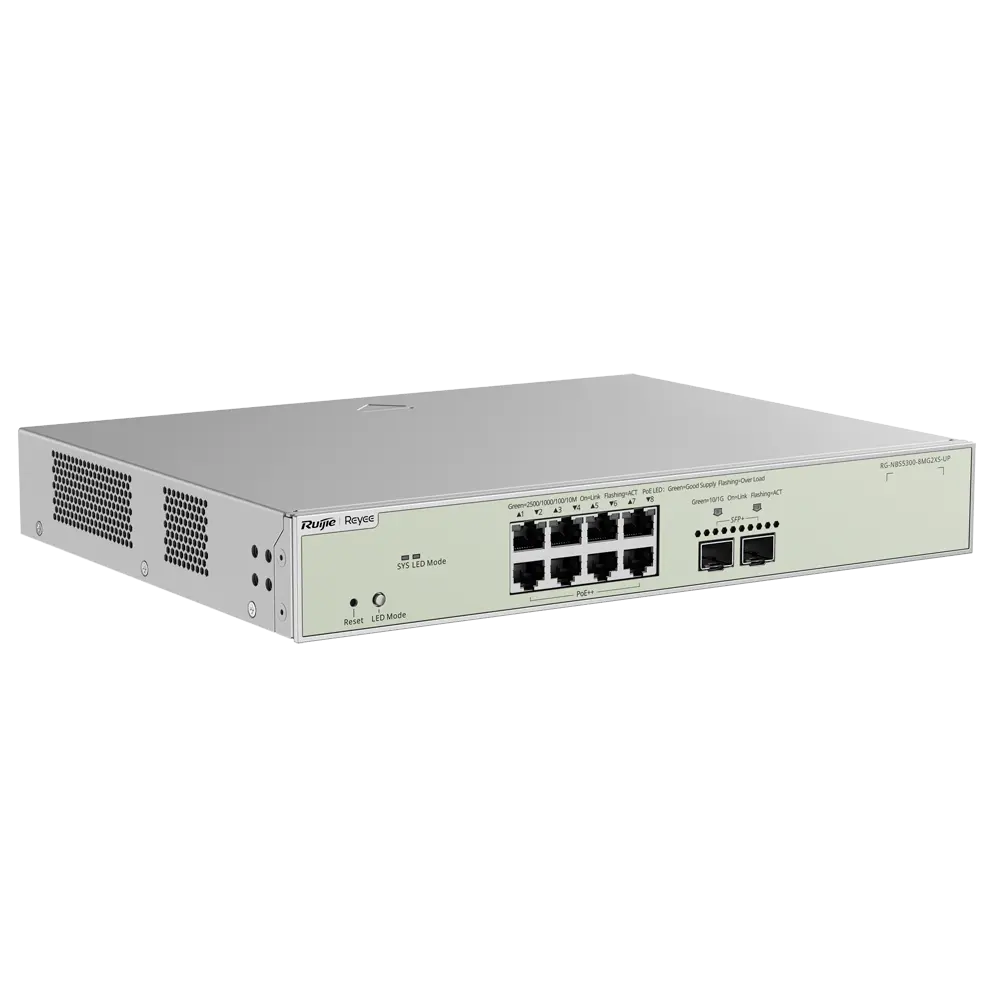 REYEE - Ruijie Reyee Cloud Managed L3 Switch Ultra PoE - 10 Puertos Totales (8 PoE++ / 2 Uplinks... (RG-NBS5300-8MG2XS-UP) - Imagen 4