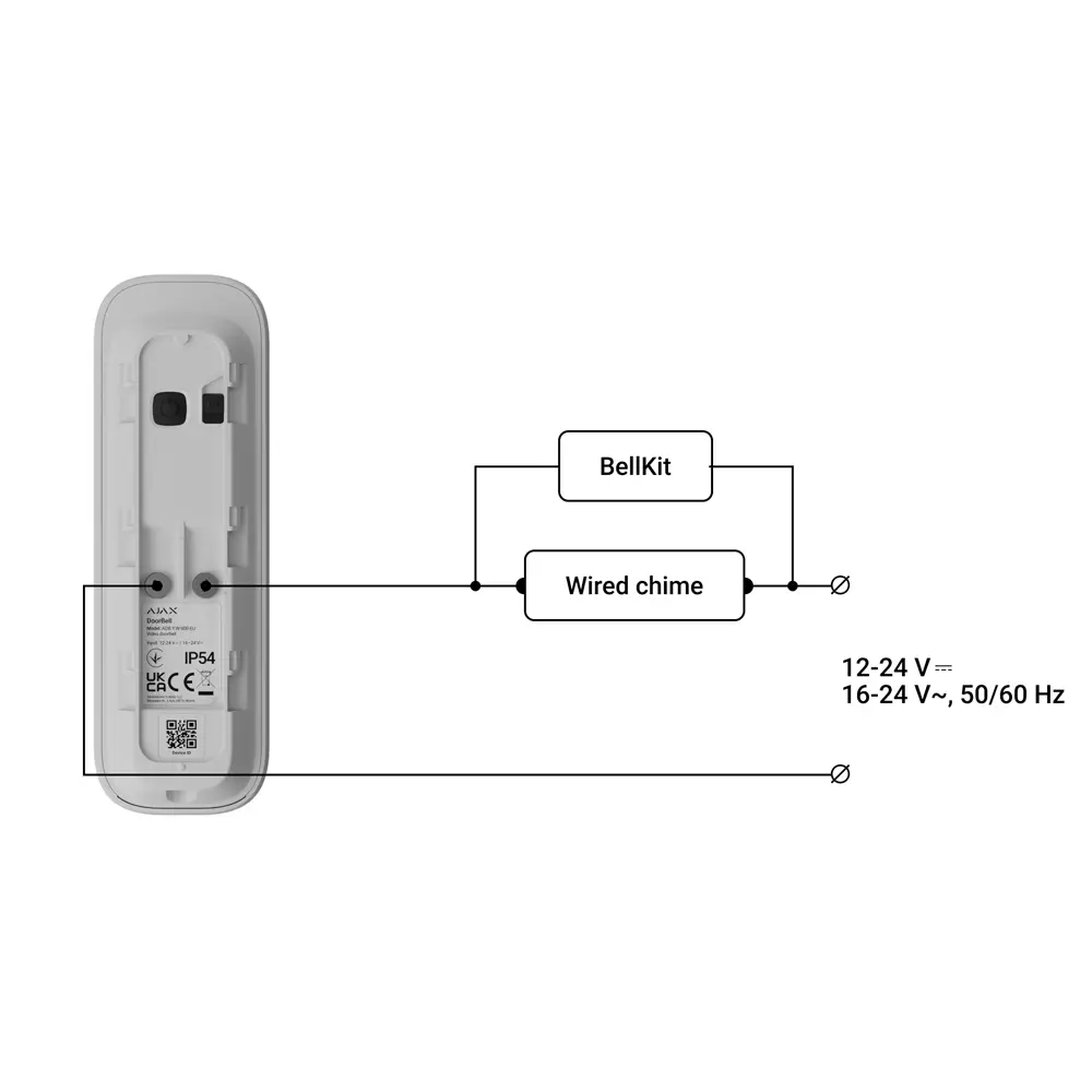 AJAX - Doorbell 4 MP con IA integrada - Detector PIR alcance hasta 4 m - Audio bidireccional con... (AJ-DOORBELL-4-W) - Imagen 5