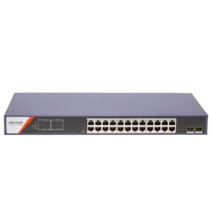 HIKVISION - Hikvision Switch PoE Gestionable - 24 Puertos PoE Gigabit + 2 Uplinks SFP Ópticos - (DS-3E1526P-SI-24P2F)