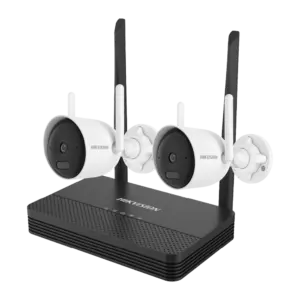 HIKVISION - Kit de Videovigilancia Hikvision Wifi - 2 Cámaras bullet 4 Mpx | Lente 2.8 mm - IR y luz... (DS-J142I/NKS424WBH)