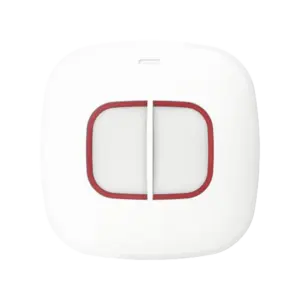 HIKVISION - Doble botón de pánico - Grado 2 - Inalámbrico 868 MHz Tri-X - Indicador LED azul por alarma (DS-PDEB2-EG2-WE(B