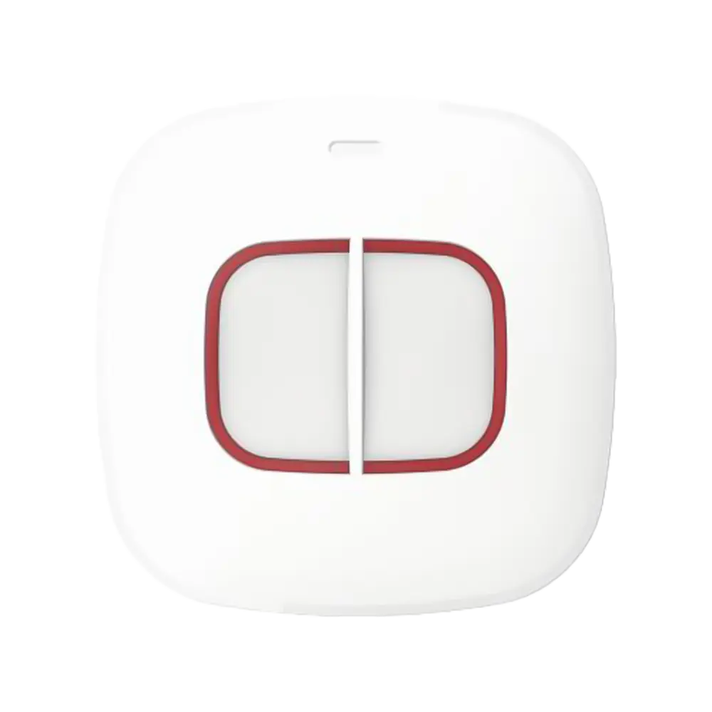 HIKVISION - Doble botón de pánico - Grado 2 - Inalámbrico 868 MHz Tri-X - Indicador LED azul por alarma (DS-PDEB2-EG2-WE(B