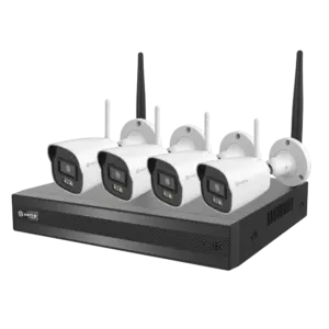 SAFIRE SMART - Kit CCTV inalámbrico Plug&Play - 4 Cámaras Bullet de 4Mpx luz dual para exterior - 1 (SF-NVRKIT0108-4BC