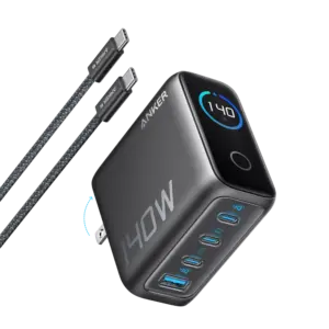 ANKER - Anker - Cargador USB plegable - Potencia 140W | Display inteligente - Carga rápida |... (ANK-2697-140W1A3C-G)