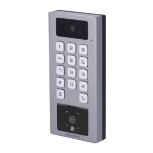 HIKVISION - Control de acceso con cámara PoE IP65 IK09 - Tarjeta MF DESFire, QR dinámico y PIN - 10.000... (DS-K1T502DBWX-CQR