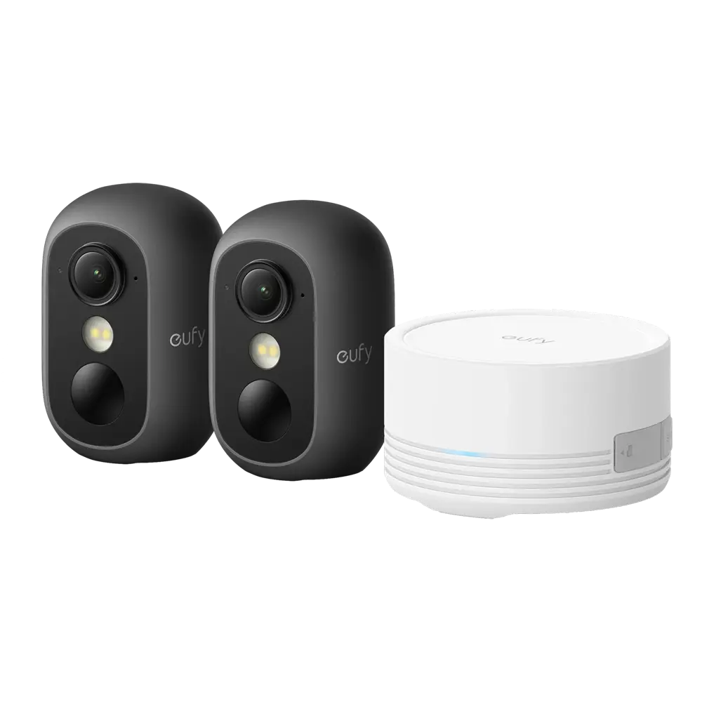 EUFY - EufyCam C35 2+1 (HomeBase Mini) - Visión nocturna a color PureColor - IA detecta personas,... (EUFY-SOLOCAM-C35-KIT-B)