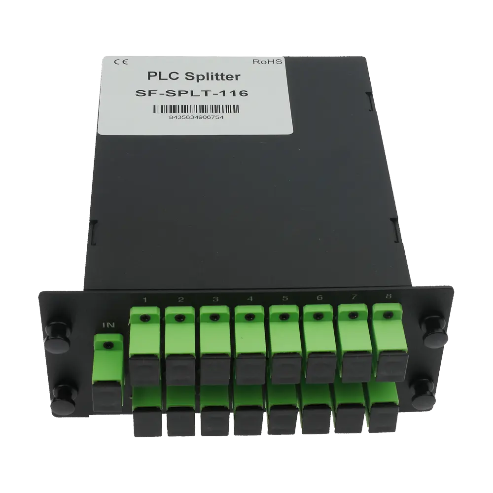 MARCA BLANCA - Splitter óptico PLC de alta precisión - Configuración 1x16 (1 entrada, 16 salidas) - Fibra... (SF-SPLT-116)
