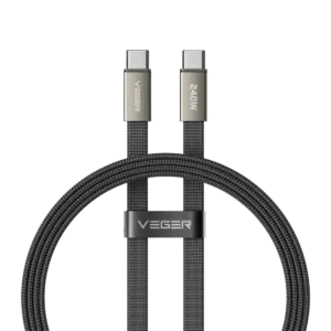 VEGER - Veger - Cable USB 2.0 para cualquier dispositivo - USB-C a USB-C - Cubierta de metal, Nylon... (VG-CC2-MTB)