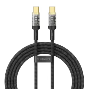 VEGER - Veger - Cable USB 2.0 para cualquier dispositivo - USB-C a USB-C - Conector con indicador... (VG-CC2-TMD)