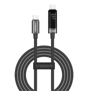 VEGER - Veger - Cable USB 2.0 para cualquier dispositivo - USB-C a USB-C - Conector con display... (VG-DC120-CC1.2)