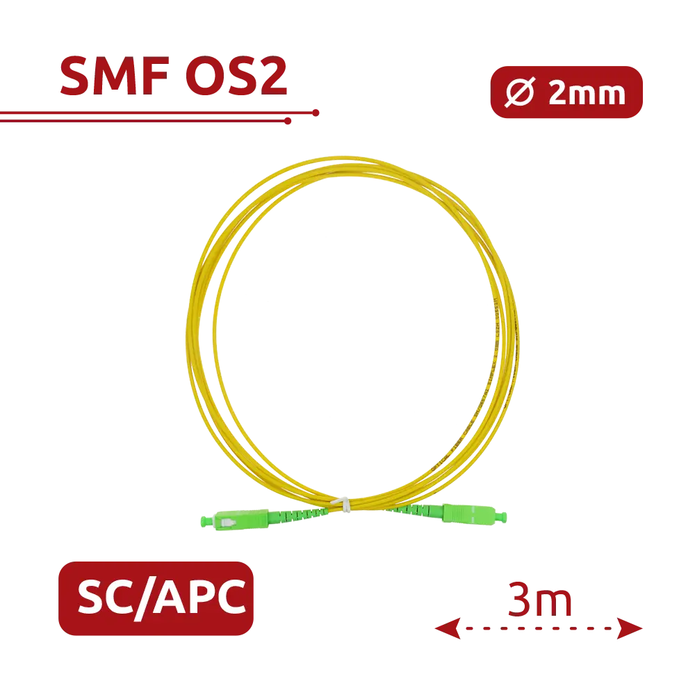 SAFIRE - Cable de conexión de fibra óptica - Fibra monomodo G657A2 de alto rendimiento - Conectores... (SF-SC-APC-SC-APC-SM-SX-3M) - Imagen 2