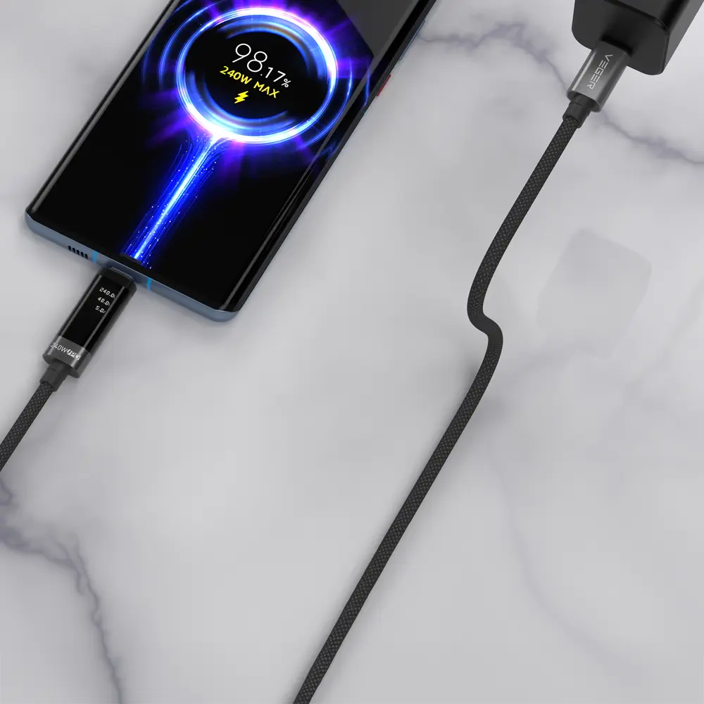 VEGER - Veger - Cable USB 2.0 para cualquier dispositivo - USB-C a USB-C - Conector con display... (VG-DC120-CC1.5) - Imagen 2