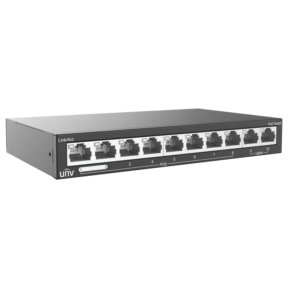UNIVIEW - Uniview Switch PoE Sobremesa - 10 Puertos RJ45 10/100Mbps - 8 Puertos PoE+ 802.3af/at |... (UV-NSW2020-10T-POE-IN) - Imagen 2
