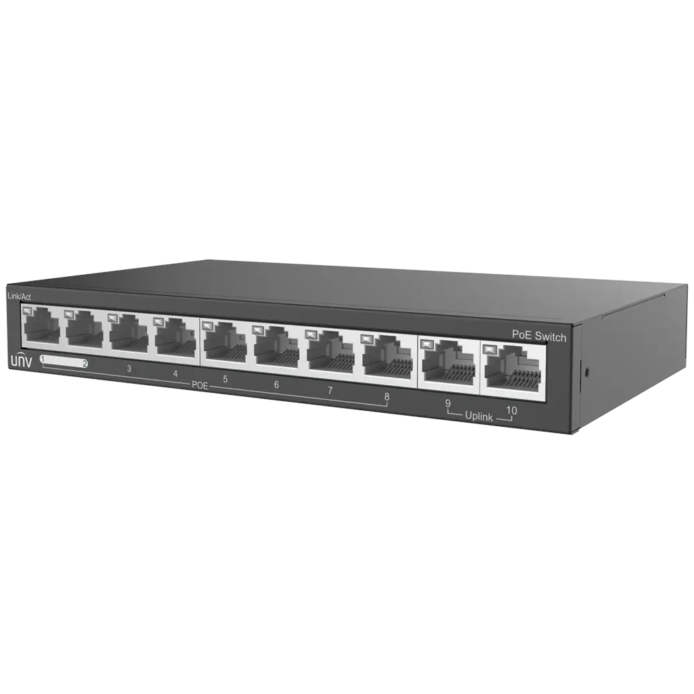 UNIVIEW - Uniview Switch PoE Sobremesa - 10 Puertos RJ45 10/100Mbps - 8 Puertos PoE+ 802.3af/at |... (UV-NSW2020-10T-POE-IN) - Imagen 3