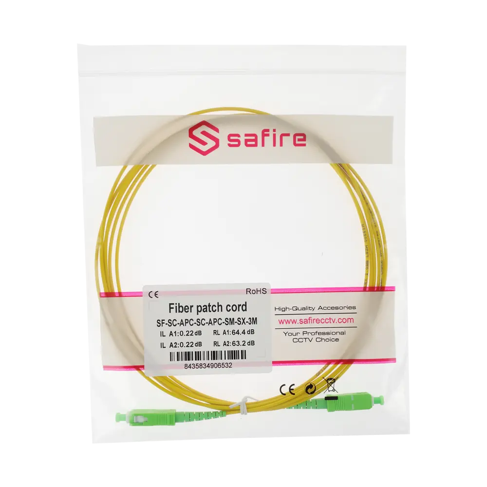SAFIRE - Cable de conexión de fibra óptica - Fibra monomodo G657A2 de alto rendimiento - Conectores... (SF-SC-APC-SC-APC-SM-SX-3M) - Imagen 4